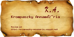 Krompaszky Annamária névjegykártya