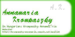 annamaria krompaszky business card